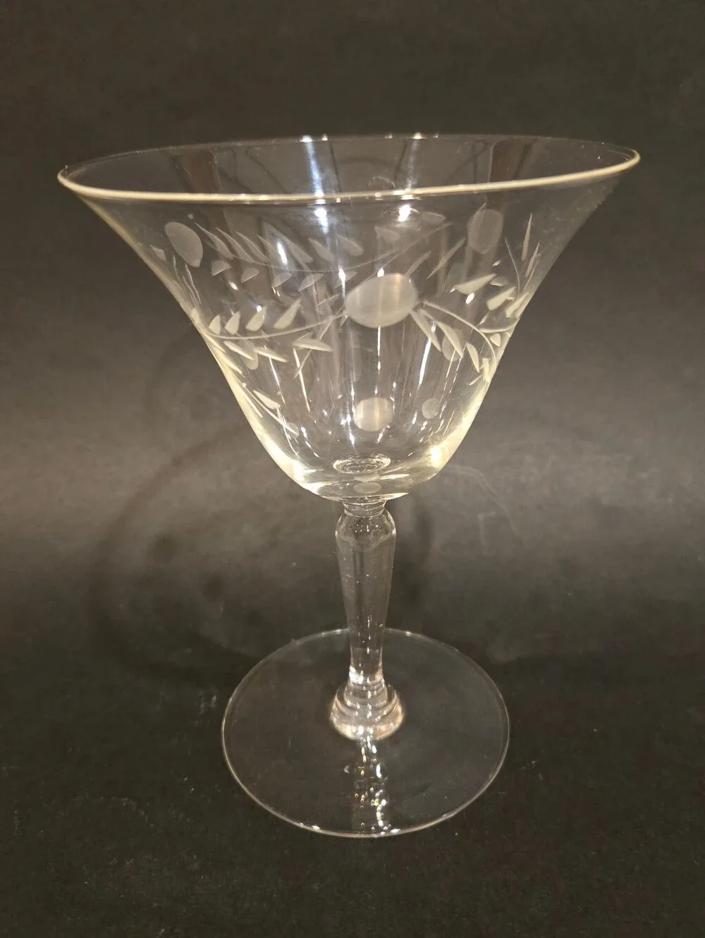 Crystal Etched Martini Glass - Clear